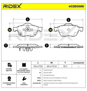 Plaquettes de frein pour TOYOTA- 0446505050, 0446505070, 0446505080 0446505090