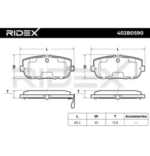 Plaquettes de frein pour EICHER, FIAT, FORD, MAZDA- N1Y32643ZA, N1Y32648ZA, N2Y32648Z, N2Y32648ZA, N2Y32648ZB