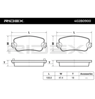 Plaquettes de frein pour ALFA ROMEO, AUDI, FIAT, FSO, LANCIA, SEAT, SKODA VW- SE021165081B