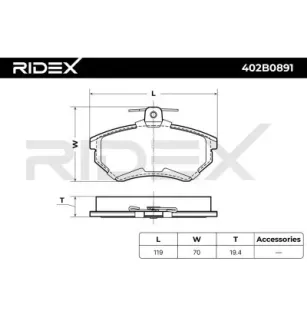 Plaquettes de frein pour AUDI, SEAT, VW- 357615115A, 357615115B, 357698151B, 357698151, 437698151, 8D0698151L JZW698151F