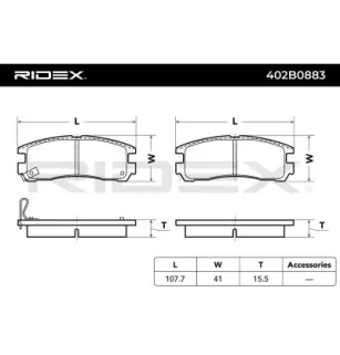 Plaquettes de frein pour MITSUBISHI, NISSAN PROTON- MR129433