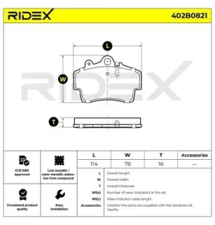 Plaquettes de frein pour PORSCHE- 98635139311, 98635193911, 98635193913, 98635193915, 98735193902, 98735193903