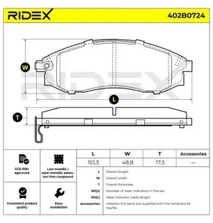 Plaquettes de frein pour MITSUBISHI, NISSAN- 4106017U90, 410601E090, 4106038U90, 410603L190, 4106089E92, AY040NS042