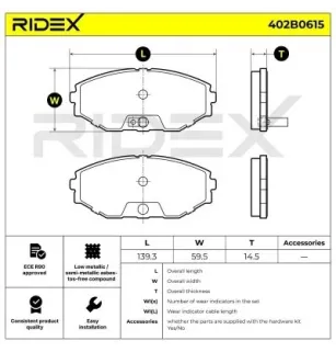 Plaquettes de frein pour INFINITI, NISSAN- 410600P690, 410600P691, 410600P692, 410600P693, 410600P694, 410603Y690, 410604P190