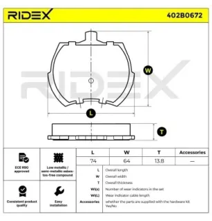 Plaquettes de frein pour AUSTIN, INNOCENTI, MG, ROVER, TRIUMPH VAUXHALL- 91014519