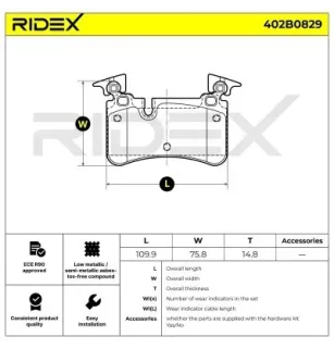 Plaquettes de frein pour MERCEDES-BENZ- 0054202520, 005420252041, A0054202520 A005420252041