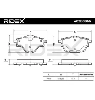 Plaquettes de frein pour CITROËN, DS, OPEL, PEUGEOT, VAUXHALL- 1609000980, 1647874380, 1678168080 95525386