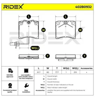 Plaquettes de frein pour AUDI, SEAT, SKODA, VW- 7D0698151C 7D0698151H