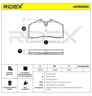 Plaquettes de frein pour AUDI, PORSCHE, VW- 8A0698151D, 8A0698151F, 8A0698151E 8A0615115F