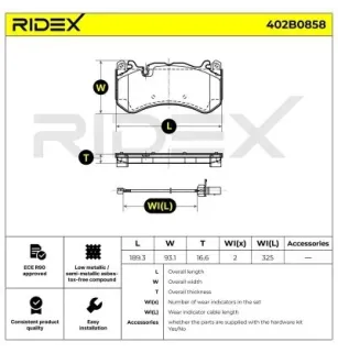 Plaquettes de frein pour AUDI, MERCEDES-BENZ- 0004204400 A0004204400