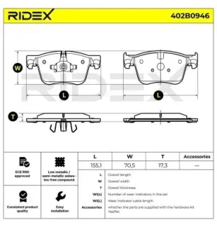 Plaquettes de frein pour CITROËN, CITROËN (DF-PSA), CITROËN/PEUGEOT, PEUGEOT PEUGEOT (DF-PSA)- 1612909080