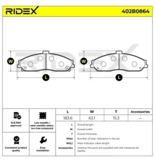 Plaquettes de frein pour CADILLAC, CHEVROLET- 12330681, 12530681, 19152862 88955513