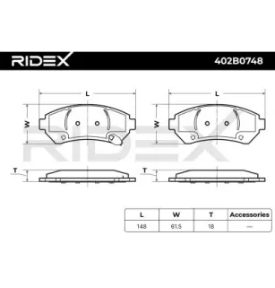 Plaquettes de frein pour BUICK, BUICK (SGM), CADILLAC, CHEVROLET, GENERAL MOTORS, PONTIAC, VAUXHALL- 18024962 18029757