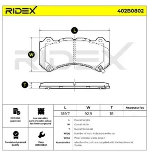 Plaquettes de frein pour CHEVROLET, DODGE, JEEP, NISSAN- D106080B0A, D1060JF20B, D1060JF20C, D1060JF20D, D1060KB60A D1MFM80B0J