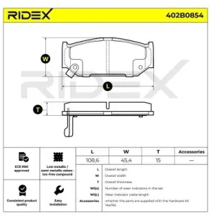 Plaquettes de frein pour MITSUBISHI, SUZUKI- 29932288, 5520057K10, 5581057K00, 5581057K01, 5581057K02, 5581063J00, 5581063J01
