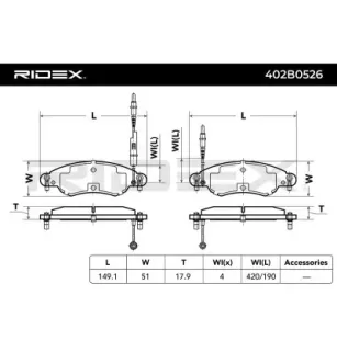 Plaquettes de frein pour CITROËN- 1624233980, 425287 425214
