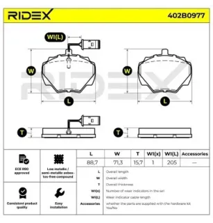 Plaquettes de frein pour LAND ROVER, ROVER- RTC3164, RTC4519 RTC6591