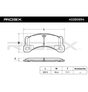 Plaquettes de frein pour PORSCHE, VAG VW- 7P5698151