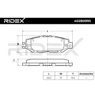 Plaquettes de frein pour LEXUS, TOYOTA- 0446650040, 0446650041, 0446650110, 0449214161 0449250060