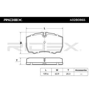 Plaquettes de frein pour FORD, IVECO- 0000042561101, 2991667, 42470841, 42555406, 42560080, 42561101