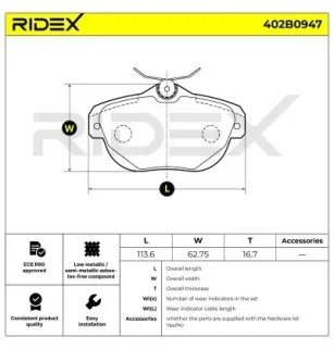 Plaquettes de frein pour CITROËN- 1617277480, 425329, E172320 YL00258980