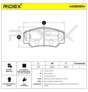 Plaquettes de frein pour FORD- 1619209, 5023486, 6150947, 6184245, 6136893, 6150948, 6189145, 6189146, 86VB2K021AA