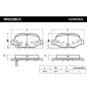 Plaquettes de frein pour CHRYSLER, FIAT- 68088919AA, 77366388, 77366453, 77367514, K68088919AA K68088919AB