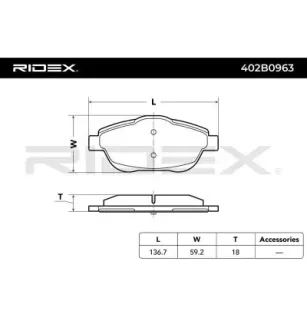 Plaquettes de frein pour CITROËN, JEEP, OPEL, PEUGEOT, VAUXHALL- 1617293780, 1647863580 3649095