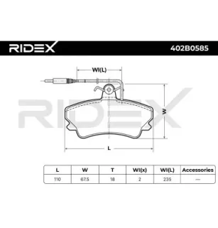 Plaquettes de frein pour RENAULT- 6025170170 6025171456