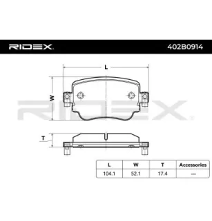 Plaquettes de frein pour AUDI, SEAT, SKODA, VAG, VW- 2K5698451A, 2K5698451B, 2K5698451C, 2Q0698451A