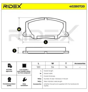 Plaquettes de frein pour TOYOTA- 0446512220, 0446512490, 0446520050, 0446520090, 0446520170, 0446520200