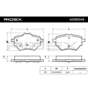 Plaquettes de frein pour CITROËN, CITROËN (DF-PSA), FORD (JMC), HAVAL, PEUGEOT (DF-PSA), TOYOTA VAUXHALL- 95525378