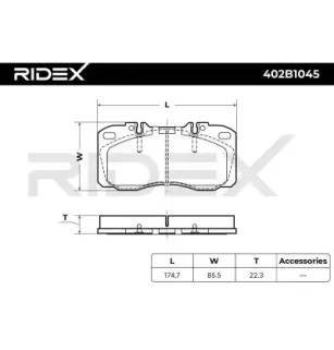 Plaquettes de frein pour IVECO- 1906416