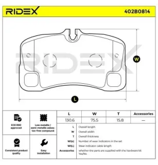 Plaquettes de frein pour PORSCHE- 99735294701, 99735294702, 99735294790, 99735294792, 99735294793, 99735294795