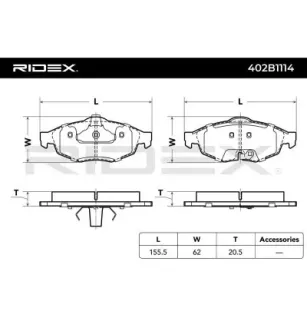 Plaquettes de frein pour CHRYSLER- 05018942AA, 05018945AA, 05093021AA, 5018942AA