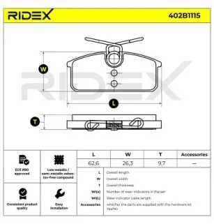 Plaquettes de frein pour RENAULT- 440602619R 440608195R