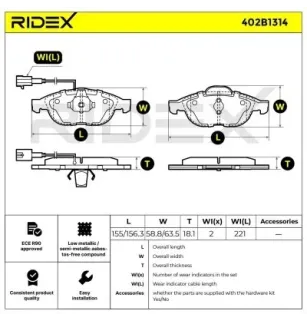 Plaquettes de frein pour ALFA ROMEO, FIAT, LANCIA- 71748390 9948095