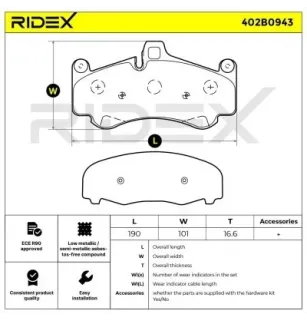 Plaquettes de frein pour PORSCHE- 98035193900, 99635194800, 99635194802, 99735194700, 99735194701, 99735194890