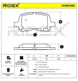 Plaquettes de frein pour TOYOTA- 0446512240, 0446512540, 0446502010, 0446502040, 0446502050, 0446512520 446512240