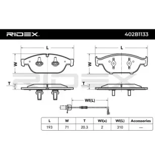 Plaquettes de frein pour AUDI, VAG- 4G0698151B, 4G0698151G, 4H0698151D 4H0698151G