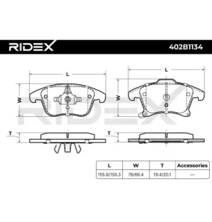 Plaquettes de frein pour FORD, FORD USA, LINCOLN- BRF1532, DG9Z2001A, DG9Z2001B DG9Z2001F
