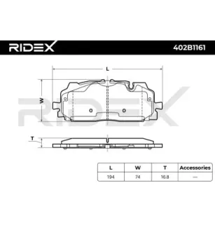 Plaquettes de frein pour VAG- 4K0698151, 4K0698151C, 4K0698151S, 4K0698151T