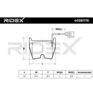 Plaquettes de frein pour AUDI, FIAT, JEEP VAG- 8V0698151F
