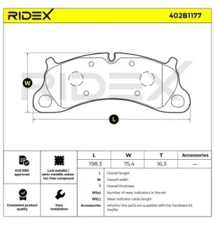 Plaquettes de frein pour PORSCHE- 99135194902 99135194903