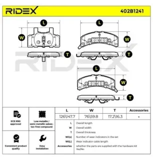 Pastiglie freno per CADILLAC, CHEVROLET, DODGE, GMC- 12321448, 18029805, 18029806, 18045905 89026844