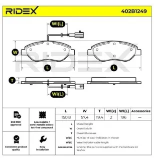 Plaquettes de frein pour ALFA ROMEO, FIAT, LANCIA- 77362196 77365808