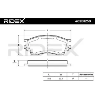 Plaquettes de frein pour MAZDA- T0Y03323Z, T0Y03328Z, TA013323Z, TA013328Z, TBY73323Z, TBY73328Z, TCY13323Z
