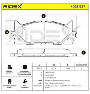 Plaquettes de frein pour TOYOTA- 0446533445, 0446506070, 0446506080, 0446506100, 0446506110, 0446506130, 0446506131