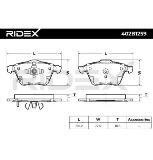 Plaquettes de frein pour MAZDA- GPYA3323ZB, GPYA3323ZC, GPYA3323ZF GPYA3323ZG