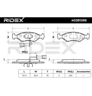 Plaquettes de frein pour AC, FORD- 1595524, 1613128, 1079919, 1619209, 1659935, 5015920, 5018195, 5018900, 5023994, 5023995